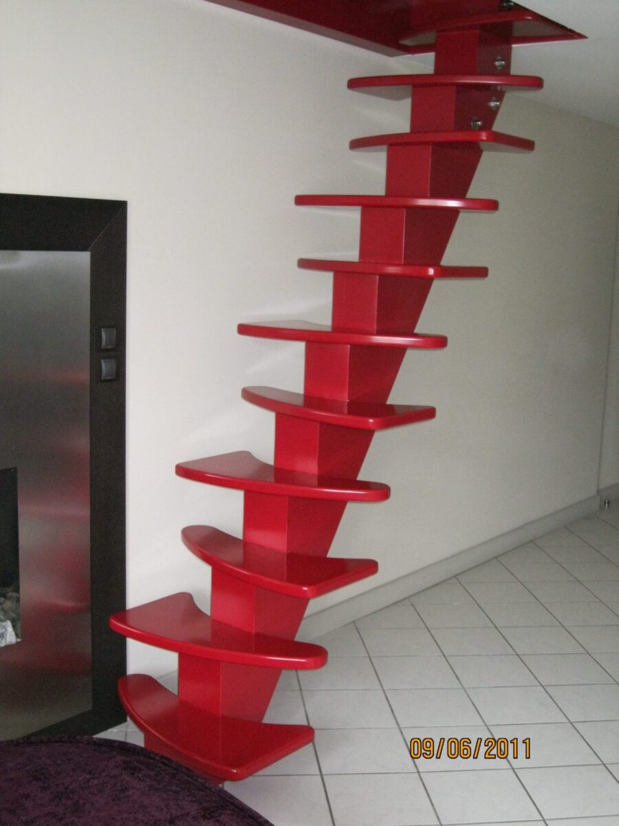 Escalier à pas japonais, gain de place — vue 1